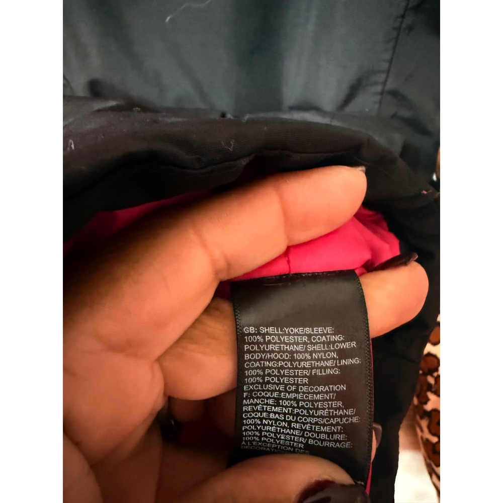 The North Face Youth Junior Leopard Print Hooded Jacket Black Pink Size L 14/16 - Picture 4 of 8